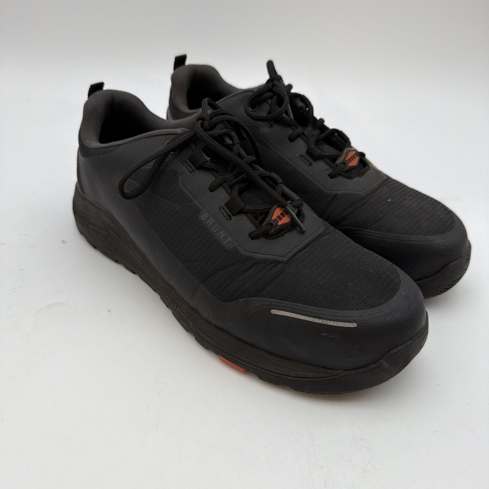 Brunt The Rivas Comp Toe Work Shoes Mens Sz 10.5 M Black/Black 4" Sneakers